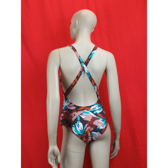 NWT BALENCIAGA 235784 MULTI COLOR FLORAL NYLON BOW SWIMSUIT 40 ITALY $ 755 - Picture 2 of 12